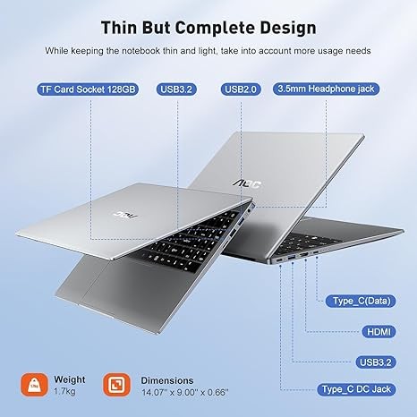 AOC Laptop Computer 16GB RAM 512GB SSD Work Laptops 15.6 Inch FHD Screen Premium Laptop (Up to 3.6GHz) Windows 11 Laptop Computer, Light&Thin, Metal Shell, Webcam, Type-C, USB3.2