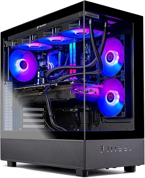 Skytech Azure Gaming PC Desktop, Ryzen 7 7700X 4.5 GHz (5.4GHz Turbo Boost), NVIDIA RTX 5070 12GB GDDR7, 1TB Gen4 SSD, 32GB DDR5 RAM 6000 RGB, 750W Gold PSU, 360mm ARGB AIO, Wi-Fi, Win 11 Home