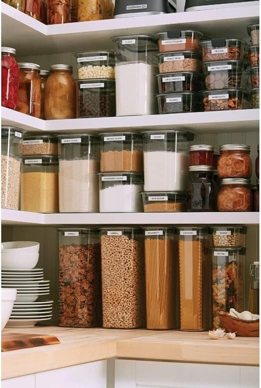 Rubbermaid Brilliance 16-Cup Airtight Food Storage Container with Lid, Clear/Grey - optimal for pantry organization, flour, sugar, and food storage