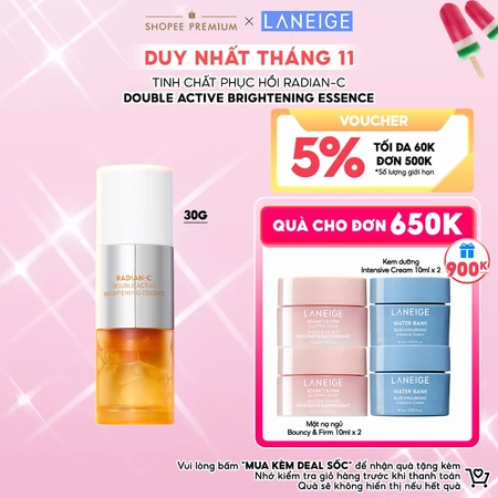 Tinh Chất Phục Hồi và Dưỡng Sáng Da Chuyên Sâu Laneige Radian-C Double Active Brightening Essence 30G