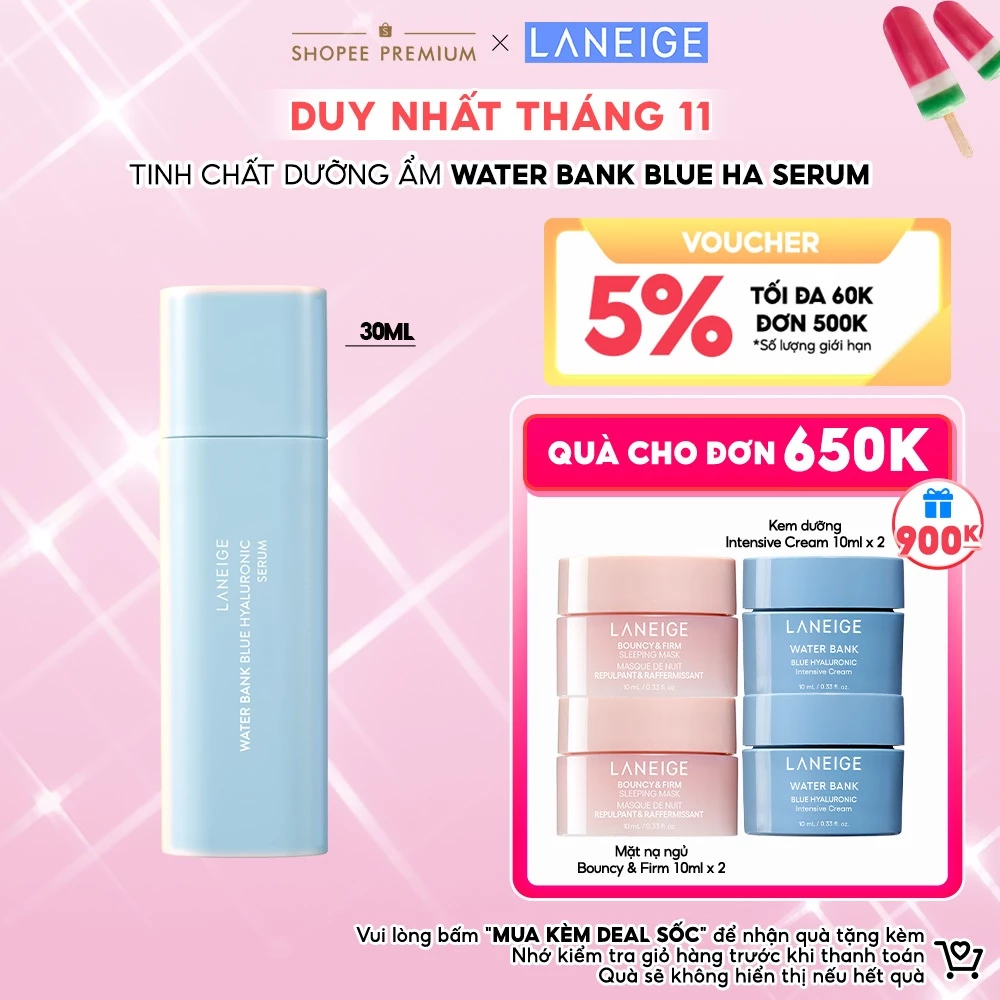 Tinh Chất Dưỡng Ẩm Laneige Water Bank Blue HA Serum 30ml