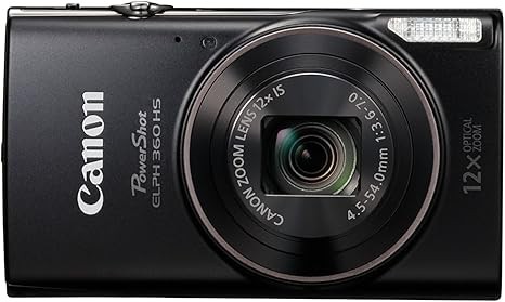 Canon PowerShot ELPH 360 Digital Camera w/ 12x Optical Zoom and Image Stabilization - Wi-Fi & NFC Enabled (Black)