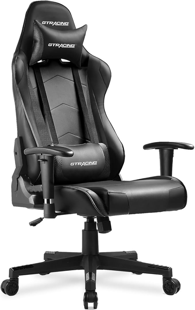 GTRACING Gaming Chair, Ergonomic Office Computer Chair with Lumbar & Headrest Support, Swivel Video Game Chair with Height & Armrest Adjustable for Adults, Purple