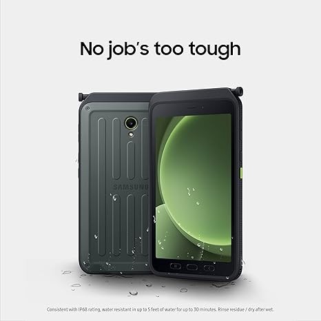 SAMSUNG Galaxy Tab Active5 5G LTE Unlocked 8” 128GB Android Tablet for Industrial, Field Work, Advanced Security, Rugged Design, US Version, 2024, SM-X307UZGAN14, Black Green