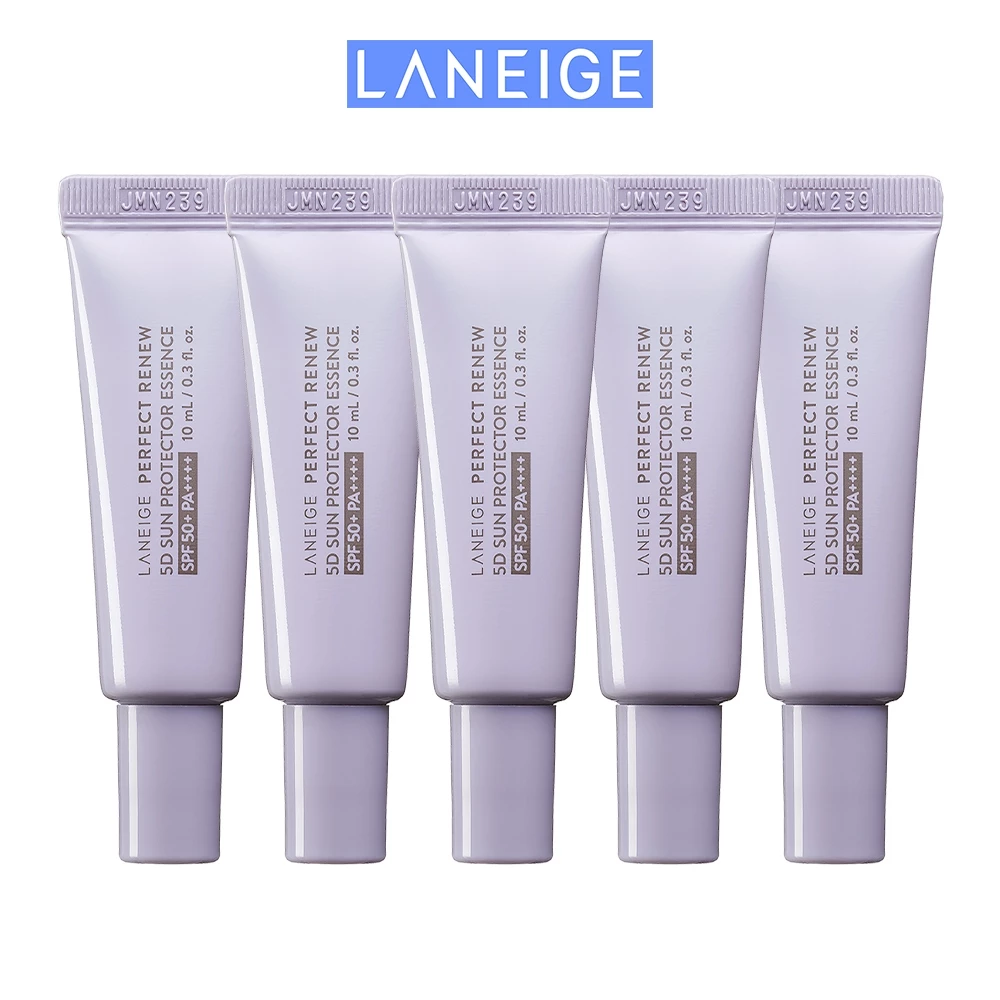 [New] Bộ 5 Sữa dưỡng chống nắng Laneige Perfect Renew 5D Sun Protector Essence SPF50+ PA++++ (10mlx5)