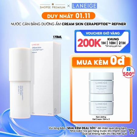 [Phiên Bản Mới] Nước Cân Bằng Dưỡng ẩm Laneige Cream Skin Cerapeptide™ Refiner 170ml