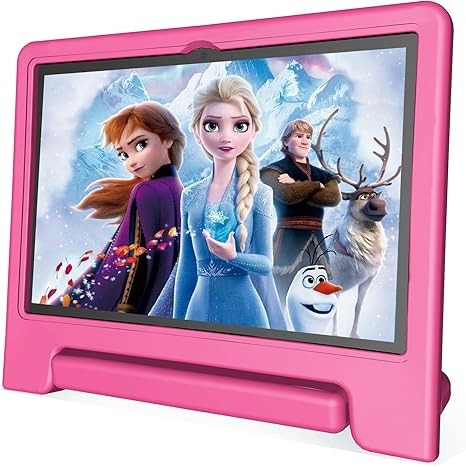 JREN Tablet for Kids｜10.1 Inch Kids Tablet Android 14｜Octa-core｜64GB｜WiFi ｜Bluetooth｜Parental Control｜Kids Content｜Children Toddler Tablet Pink Girls Gift