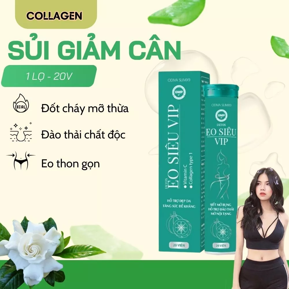 Viên Sủi Detox EO SIÊU VIP, Siết Mỡ Bụng, Hỗ Trợ Đào Thải Mỡ Nội Tạng, Không Gây Đi Ngoài