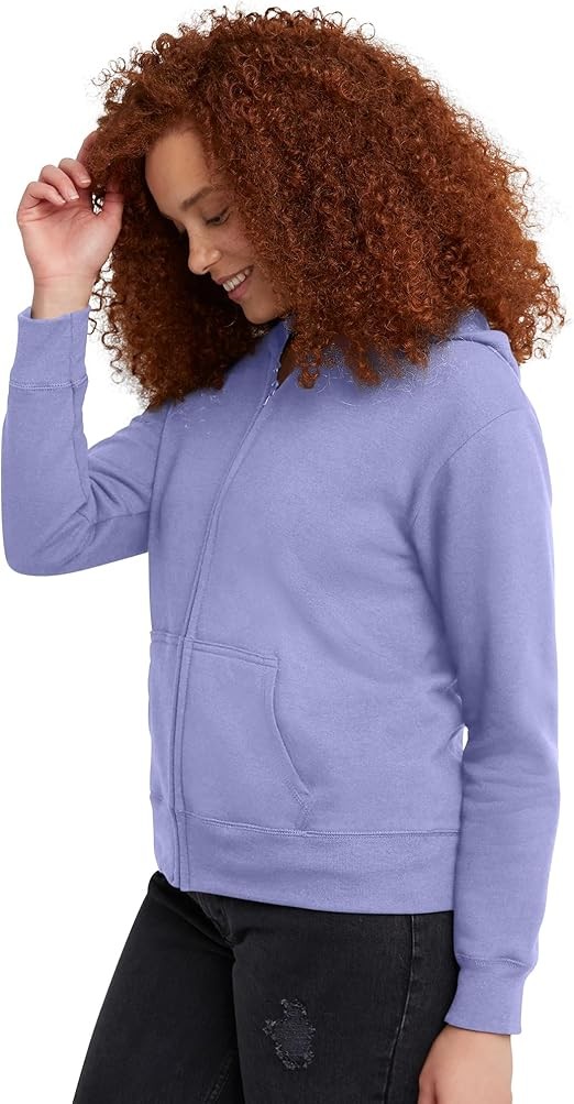 Hanes Women's Hoodie, Ecosmart Fleece Full-zip Hoodie, Zip-up Hooded Sweatshirt