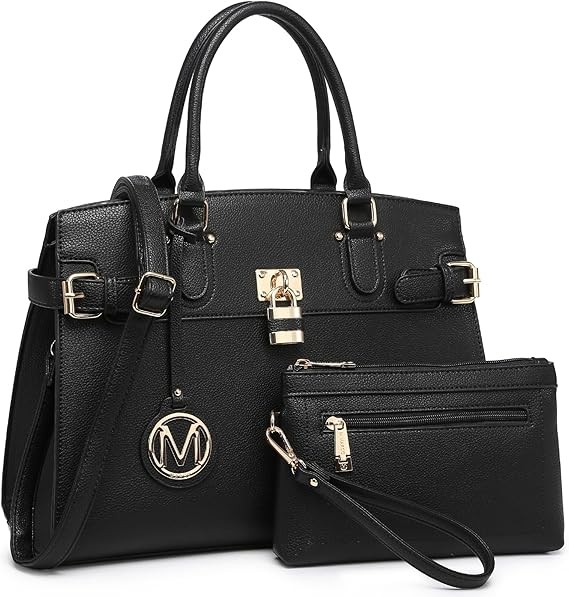 Women Handbags and Purses Fashion Satchel Tote Work Bags Top Handle Shoulder Purses with Matching Wristlet